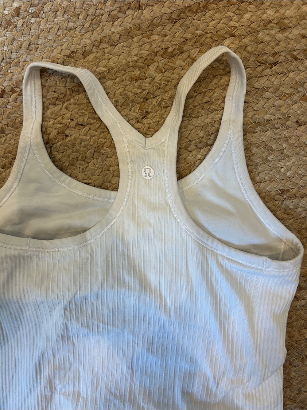 lululemon athletica White Ribbed Racerback Tank - Picture 2 of 4